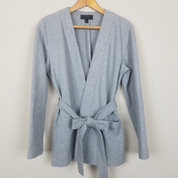 J. Crew Sweaters - J. Crew | Belted Sweatshirt Blazer Gray M A17